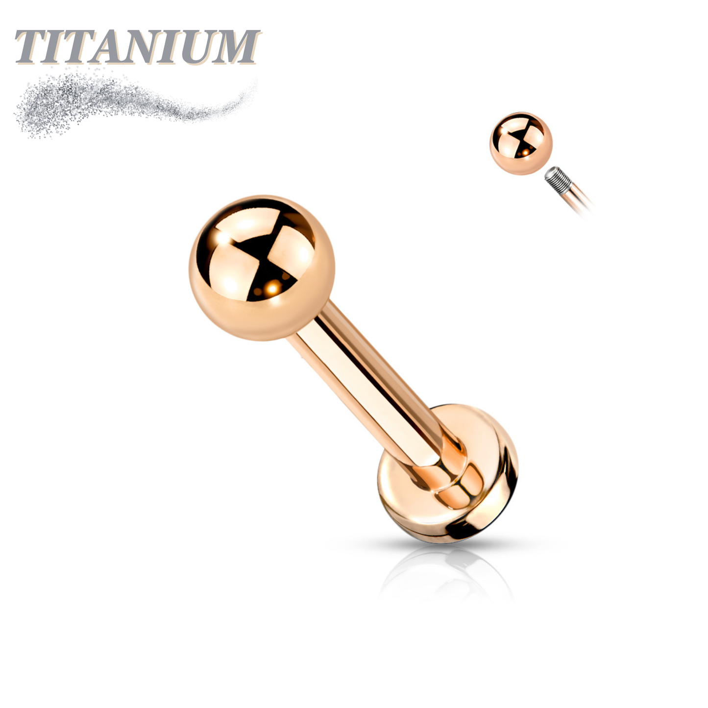 Titanium Externally Threaded Colored Labrets w/ Plain Ball