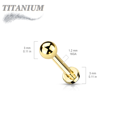 Titanium Externally Threaded Colored Labrets w/ Plain Ball