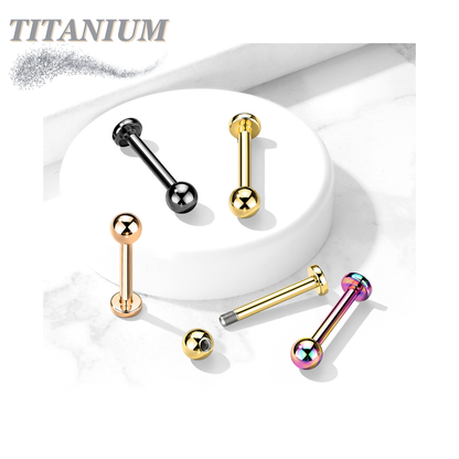Titanium Externally Threaded Colored Labrets w/ Plain Ball