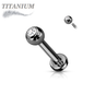 Titanium Externally Threaded Labret with Press Fit CZ Ball