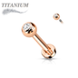 Titanium Externally Threaded Labret with Press Fit CZ Ball