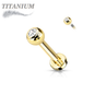 Titanium Externally Threaded Labret with Press Fit CZ Ball