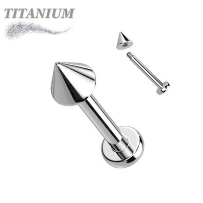 Titanium Externally Threaded Labret with Spike