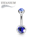 Titanium Externally Threaded Double Gem Belly Banana