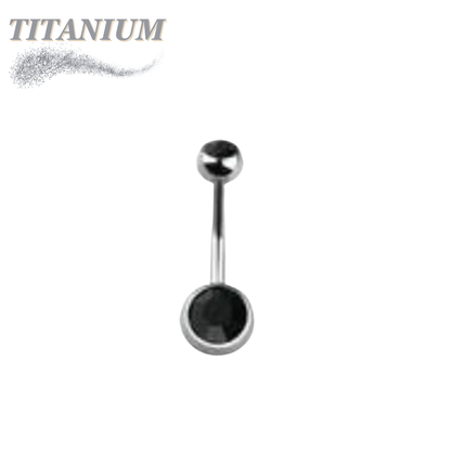 Titanium Externally Threaded Double Gem Belly Banana
