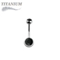 Titanium Externally Threaded Double Gem Belly Banana