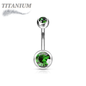 Titanium Externally Threaded Double Gem Belly Banana