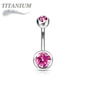 Titanium Externally Threaded Double Gem Belly Banana