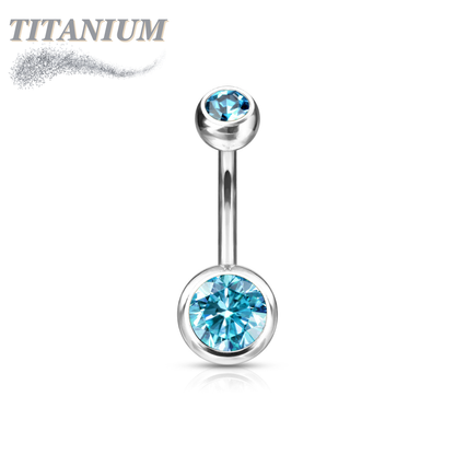 Titanium Externally Threaded Double Gem Belly Banana