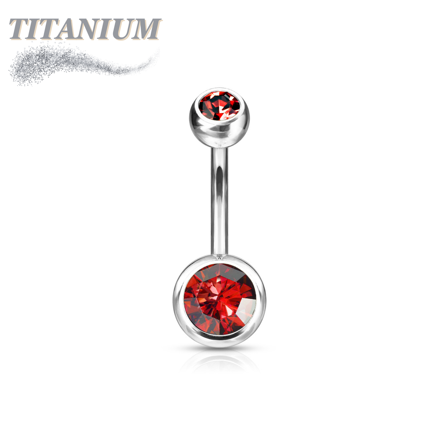 Titanium Externally Threaded Double Gem Belly Banana