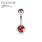 Titanium Externally Threaded Double Gem Belly Banana