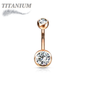 Titanium Externally Threaded Double Gem Belly Banana