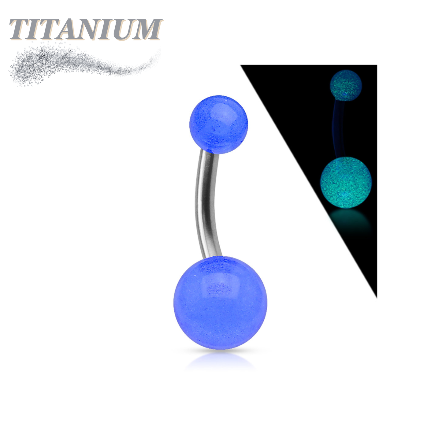 Titanium Externally Threaded Glow in the Dark Belly Banana