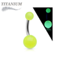 Titanium Externally Threaded Glow in the Dark Belly Banana