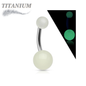 Titanium Externally Threaded Glow in the Dark Belly Banana