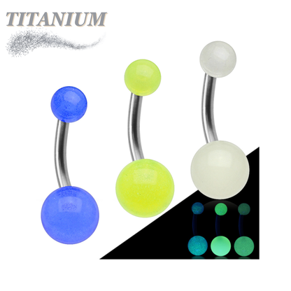 Titanium Externally Threaded Glow in the Dark Belly Banana