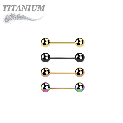 Titanium Externally Threaded Straight Barbells - Coloured