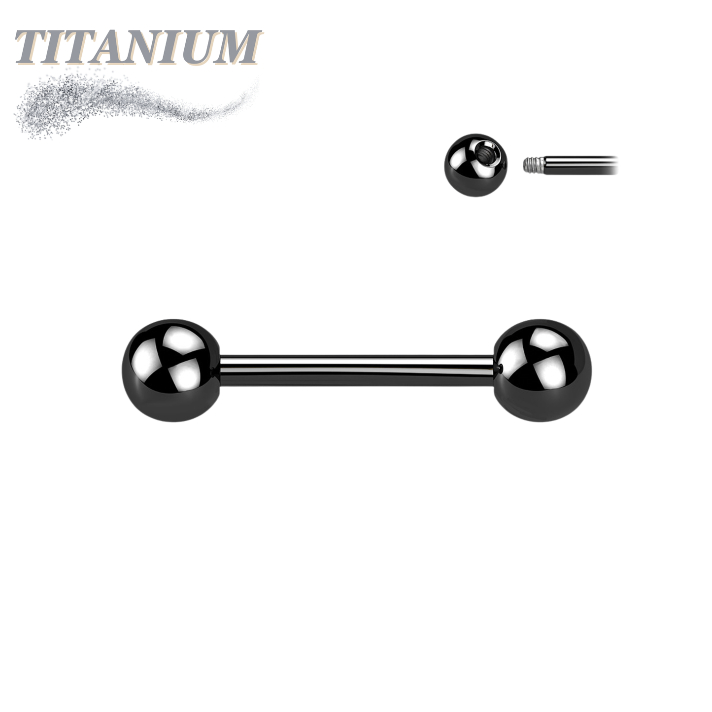 Titanium Externally Threaded Straight Barbells - Coloured