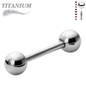 Titanium Externally Threaded Straight Barbells - Silver