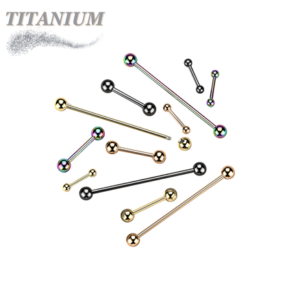 Titanium Externally Threaded Straight Barbells - Coloured