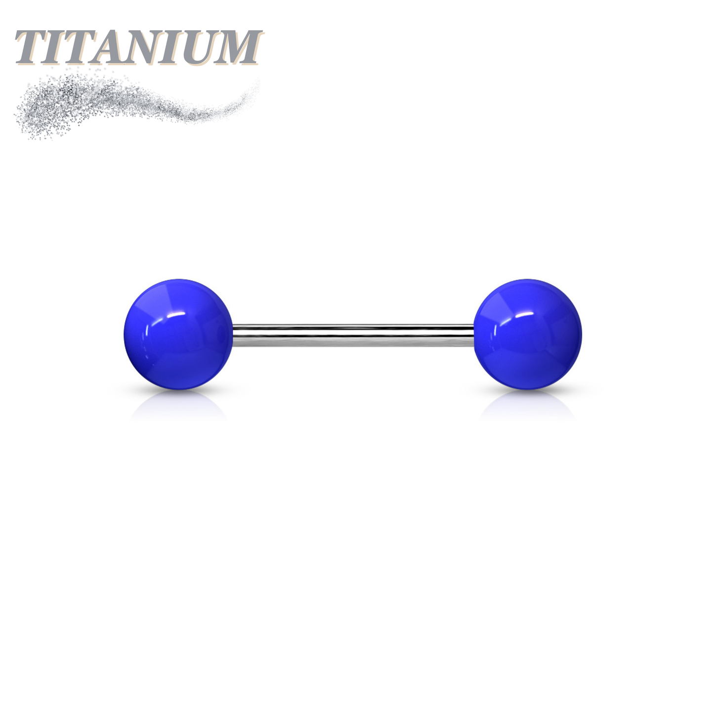 Titanium Externally Threaded Barbell with Acrylic Balls