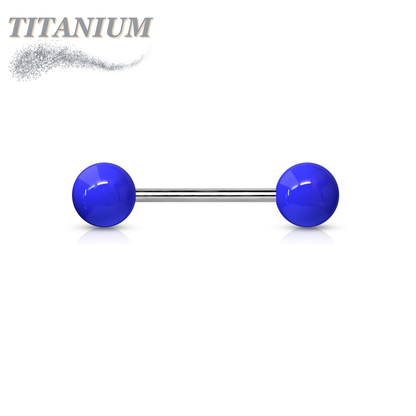 Titanium Externally Threaded Barbell with Acrylic Balls