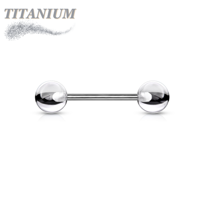 Titanium Externally Threaded Barbell with Acrylic Balls