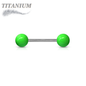Titanium Externally Threaded Barbell with Acrylic Balls