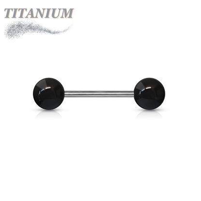 Titanium Externally Threaded Barbell with Acrylic Balls