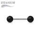 Titanium Externally Threaded Barbell with Acrylic Balls