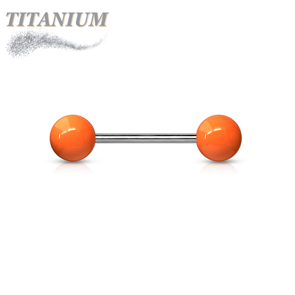 Titanium Externally Threaded Barbell with Acrylic Balls