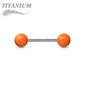 Titanium Externally Threaded Barbell with Acrylic Balls