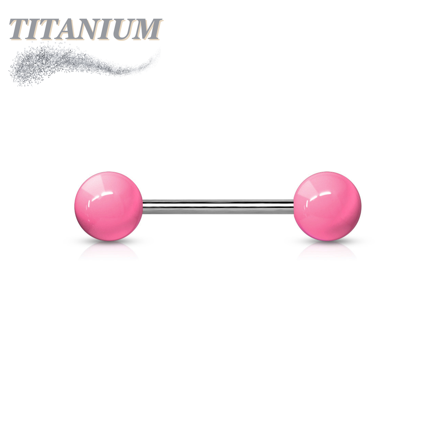 Titanium Externally Threaded Barbell with Acrylic Balls
