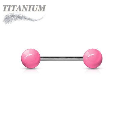 Titanium Externally Threaded Barbell with Acrylic Balls