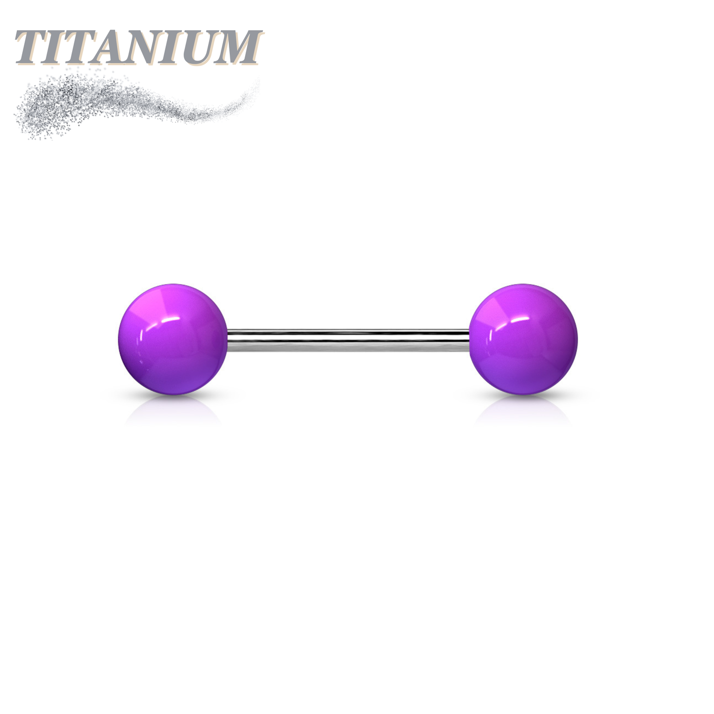 Titanium Externally Threaded Barbell with Acrylic Balls