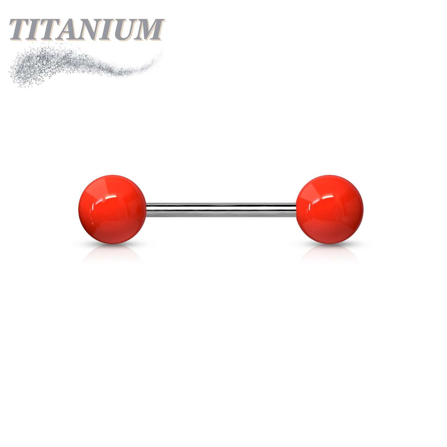 Titanium Externally Threaded Barbell with Acrylic Balls