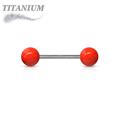 Titanium Externally Threaded Barbell with Acrylic Balls