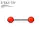 Titanium Externally Threaded Barbell with Acrylic Balls