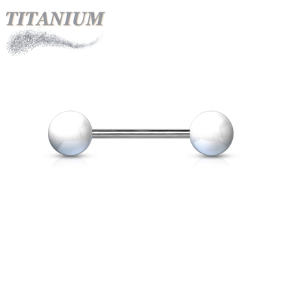 Titanium Externally Threaded Barbell with Acrylic Balls