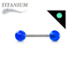 Titanium Externally Threaded Glow in the Dark Barbell