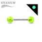 Titanium Externally Threaded Glow in the Dark Barbell