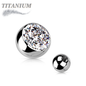 Titanium Externally Threaded Press Fit Gem Ball Ends (Top Only)