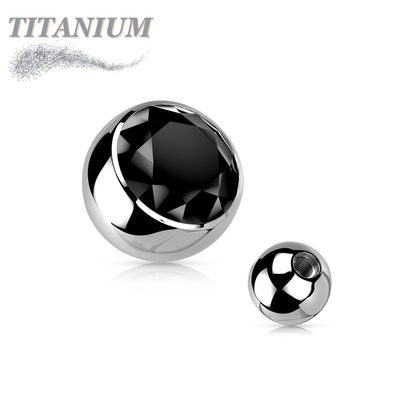 Titanium Externally Threaded Press Fit Gem Ball Ends (Top Only)