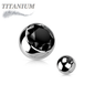 Titanium Externally Threaded Press Fit Gem Ball Ends (Top Only)