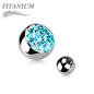 Titanium Externally Threaded Press Fit Gem Ball Ends (Top Only)