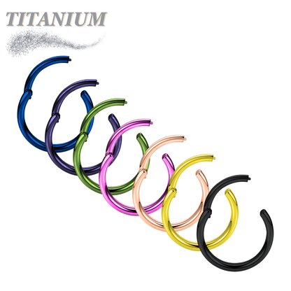 Titanium Hinged Rings 20G and 18G - Coloured