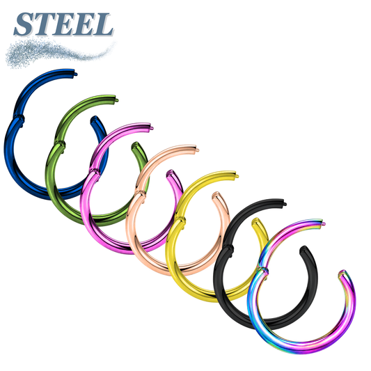 Surgical Steel Hinged Rings  20G & 18G - Coloured