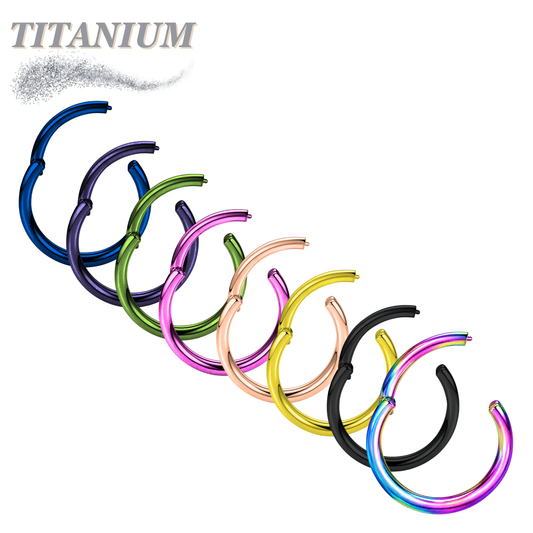 Titanium Hinged Rings 16G and 14G - Coloured