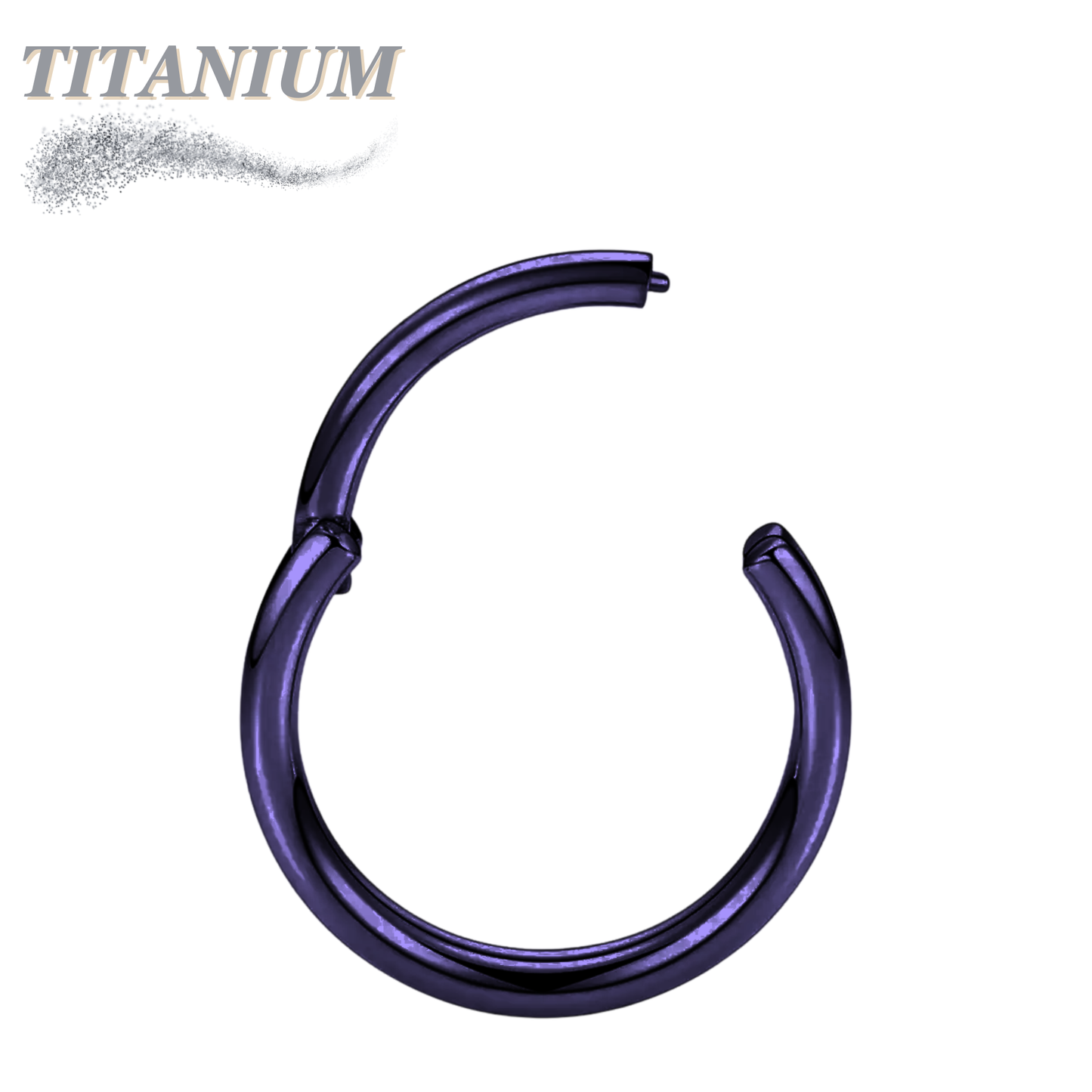 Titanium Hinged Rings 16G and 14G - Coloured