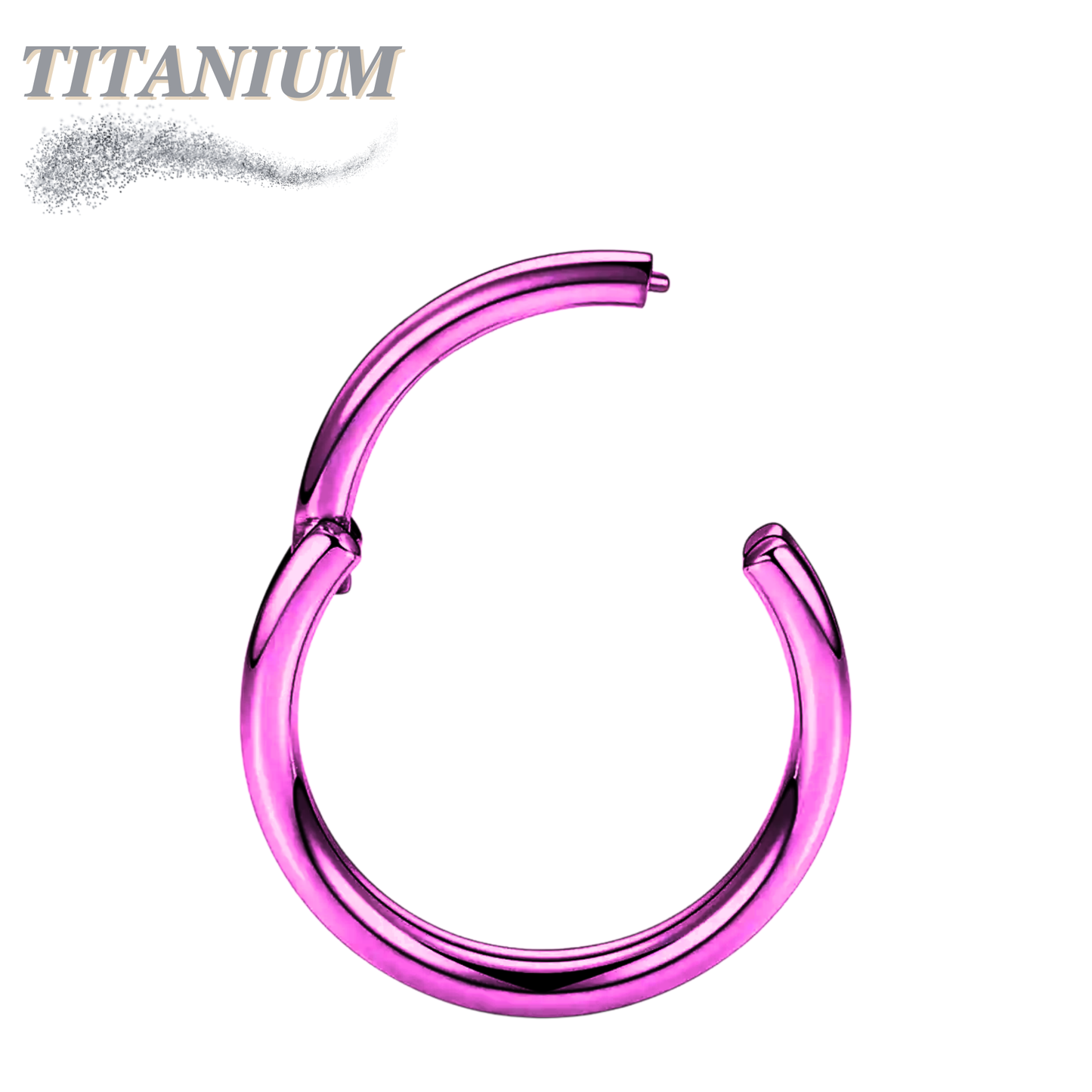 Titanium Hinged Rings 16G and 14G - Coloured